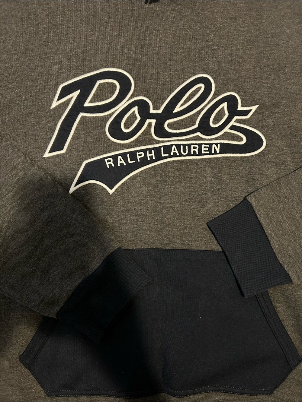 Polo by Ralph Lauren Gray & Navy Logo Pullover Sweatshirt